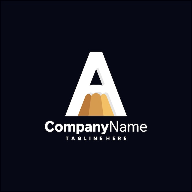 pencil letter a logo in modern style