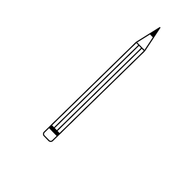 Вектор Икона карандашной линии векторный контур эскиз иллюстрация изолирована на белом