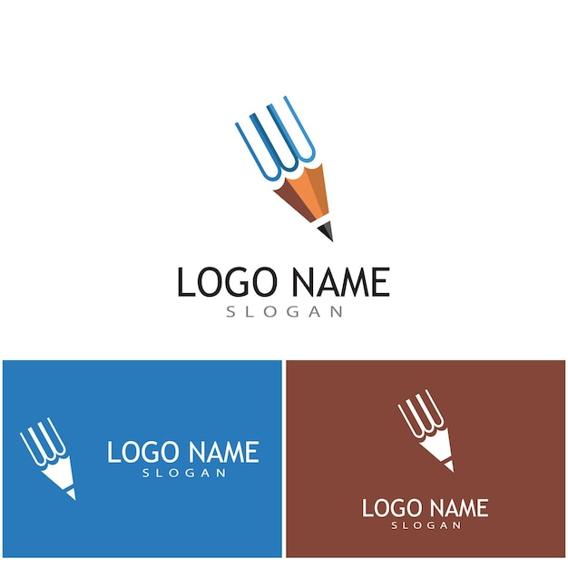 Pencil logo template vector symbol design