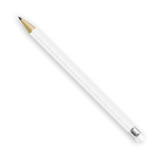 Pencil mockup. Realistic white blank brand template