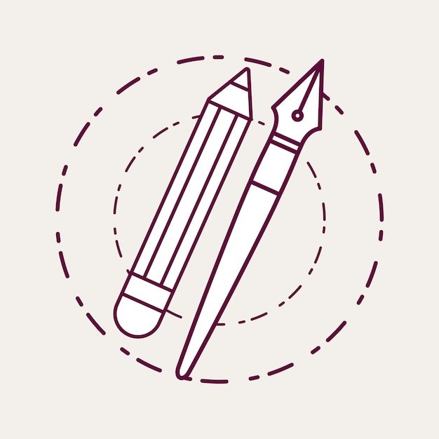 Vector pencil and pen icon