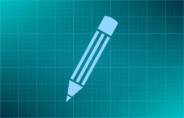 Vector pencil and pen stationery symbol vector illustration on blue background eps 10