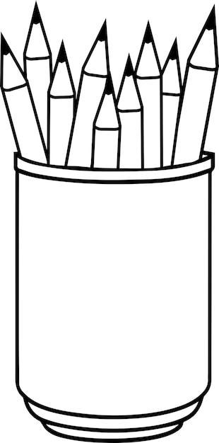 Vector pencil pot