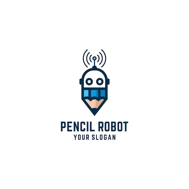 ベクトル 鉛筆ロボットのロゴ