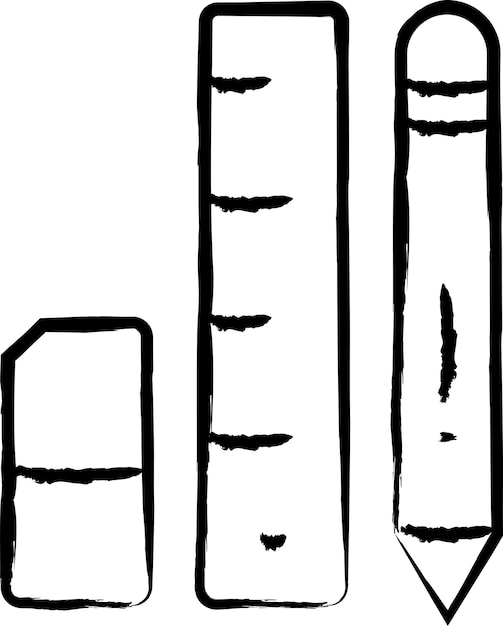 Illustrazione vettoriale disegnata a mano con matita e righello