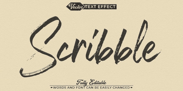 Vector pencil scribble vector editable text effect template