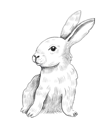 Premium Vector | Pencil sketch of rabbit