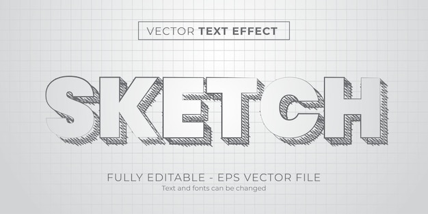 Stile del carattere modificabile effetto testo schizzo a matita