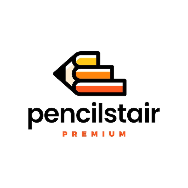 Pencil stair step logo