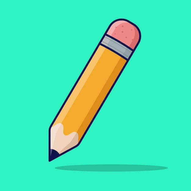 Vector pencil vector icon illustration pencil icon concept isolated flat design