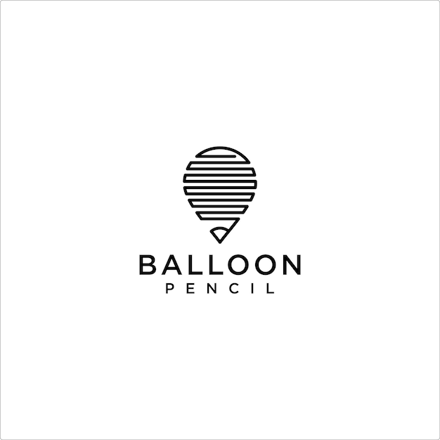 pencil with balloon logo icon vector illustration template