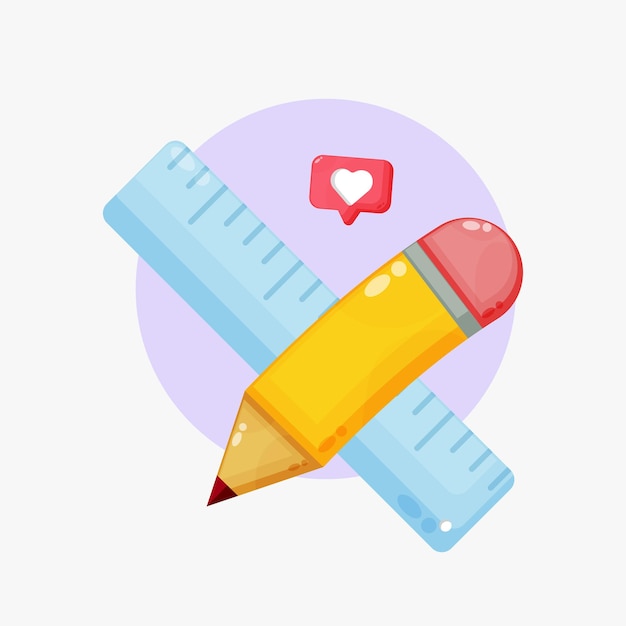 Pencil with ruler icon design