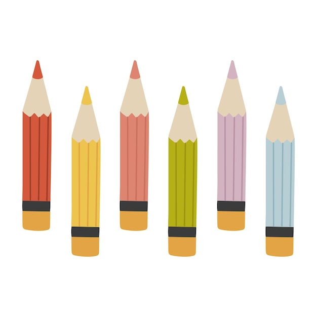 Vector pencils vector illustration school vector kids illustration colored pencils isolated