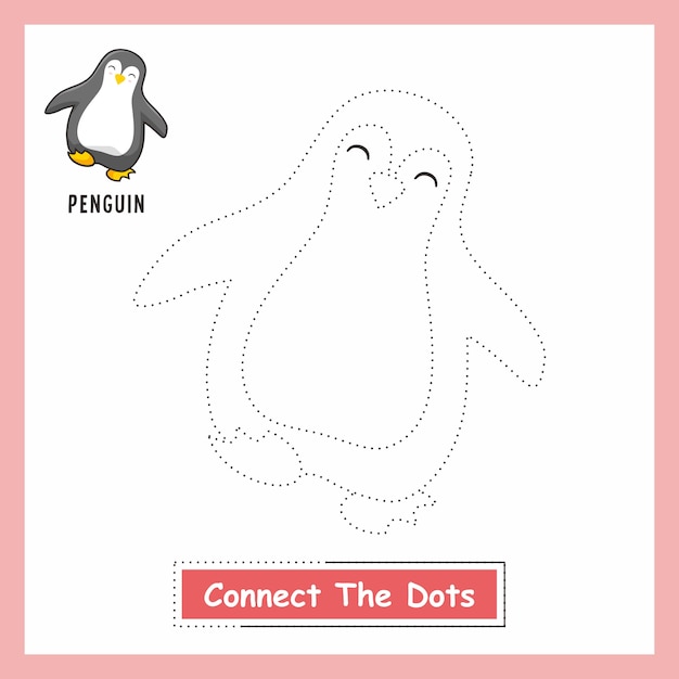 Penguin animals connect the dots worksheet