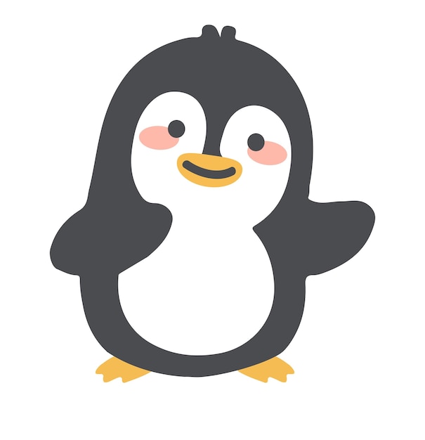 Penguin character with happy smile