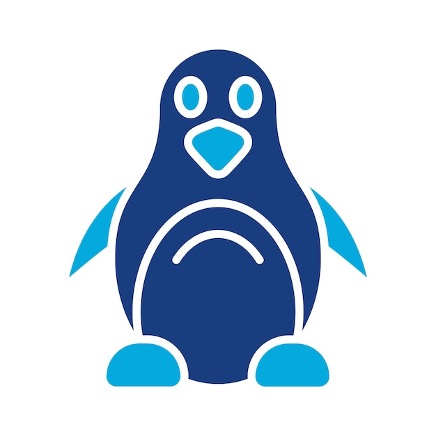 Vector penguin duotone illustration