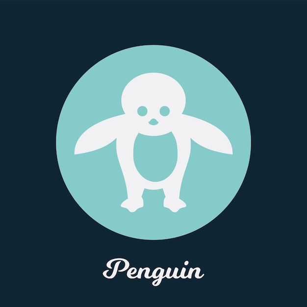 Penguin flat icon design, logo symbol element