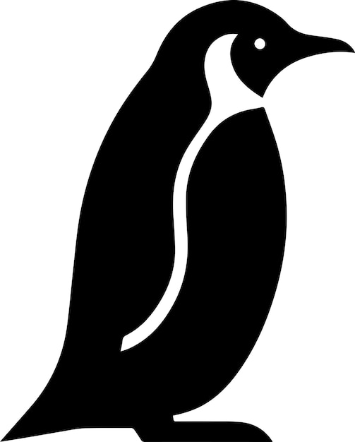 penguin flat style vector silhouette 3