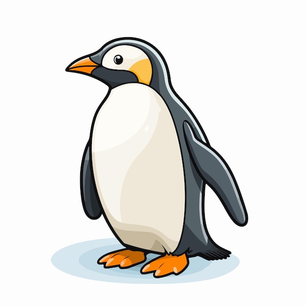 Vector penguin flat vector illustration penguin cartoon hand drawing isolated vector illustration