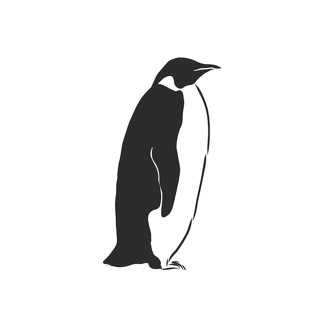 Pinguino icona del pinguino disegnata a mano icona dello schizzo del pinguino per un sito web o un'app infografica