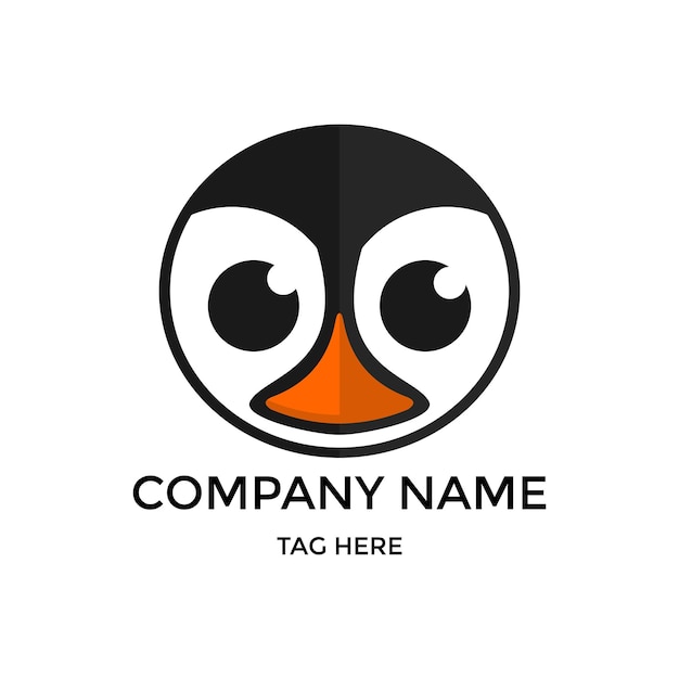 penguin head logo vector template