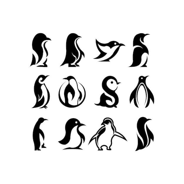 Vettore icona del pinguino. disegno di simbolo del pinguino da animals collection.logo inspiration