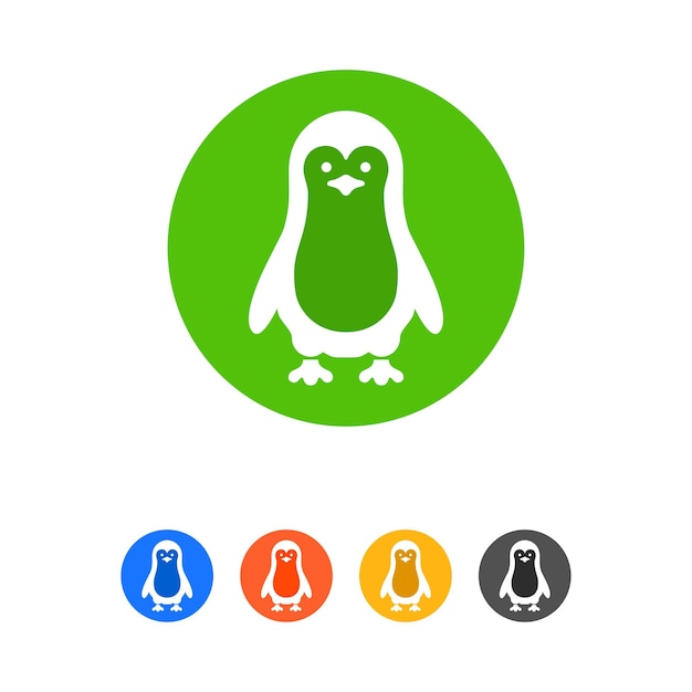 Vector penguin icons set pet icons set