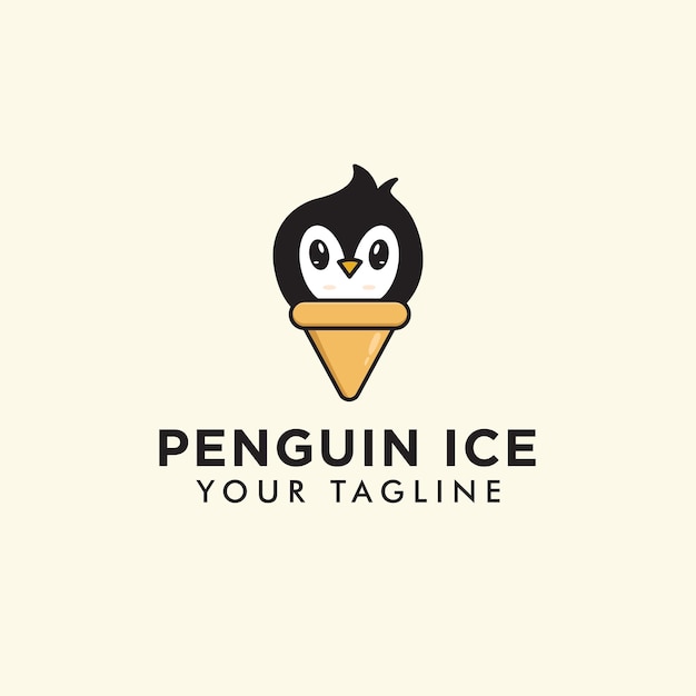 Penguin ijs logo sjabloon vector geschikt voor bedrijf