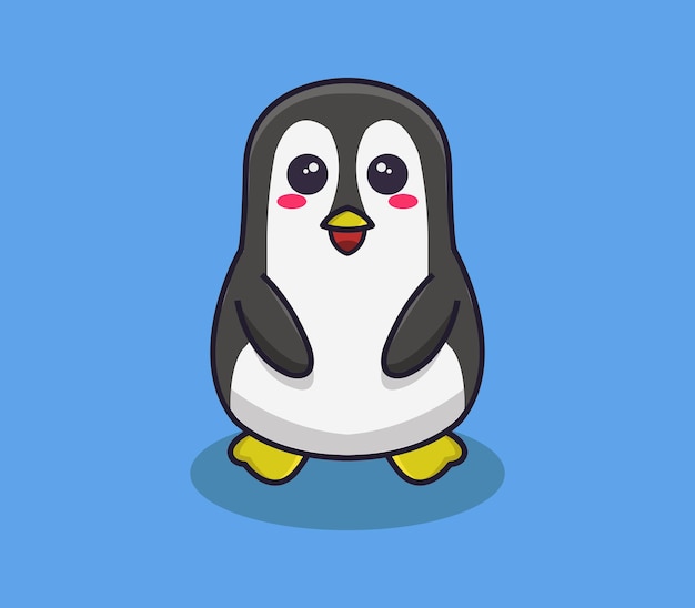 Penguin illustrated in cartoon style