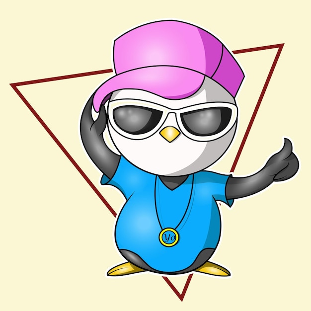 Un pinguino è un rapper in stile elegante