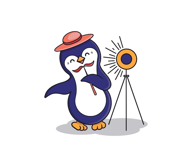 The Penguin is taking a picture of himself in front of a photobooth.