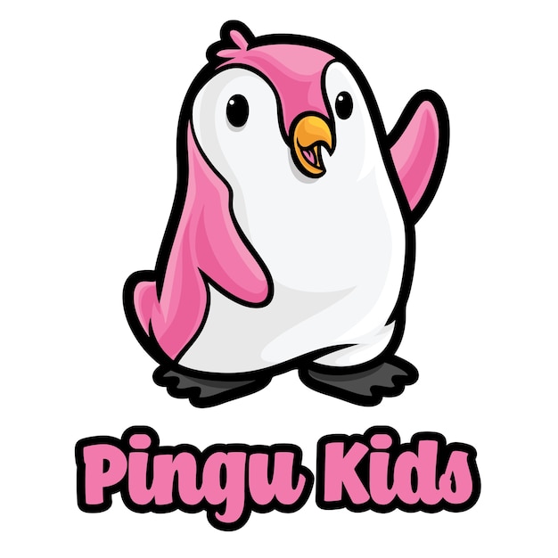 Pinguino giocattolo per bambini logo modello mascotte