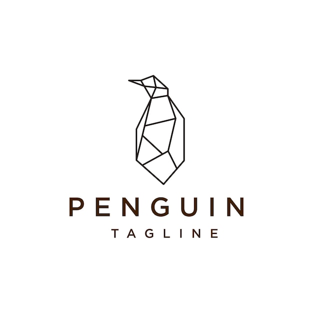 Modello dell'icona del design del logo del pinguino