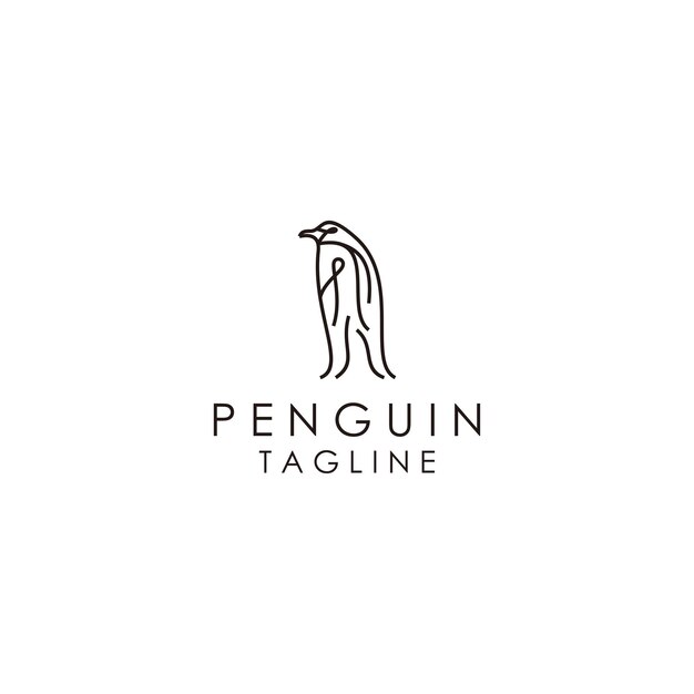 Penguin logo design icon vector