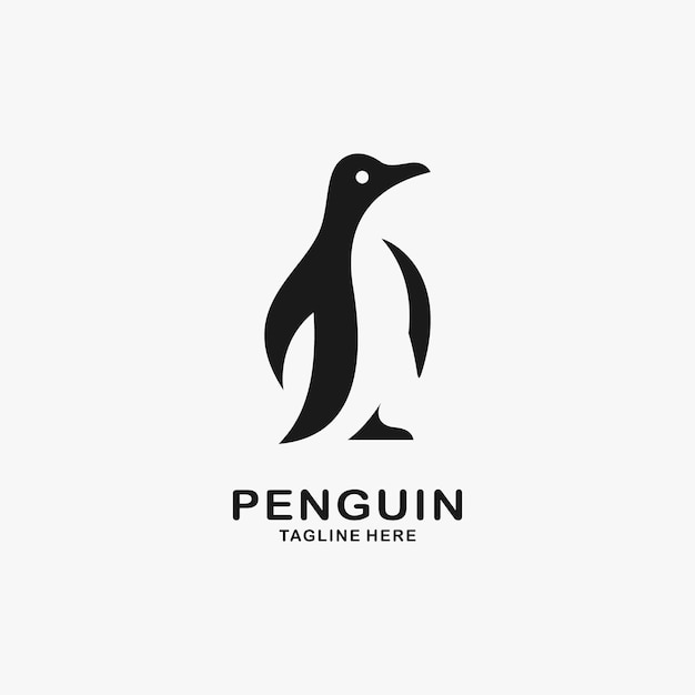 Vector penguin logo design illustration