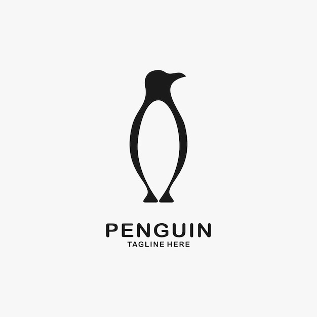 Vector penguin logo design illustration