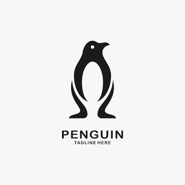 Vector penguin logo design illustration