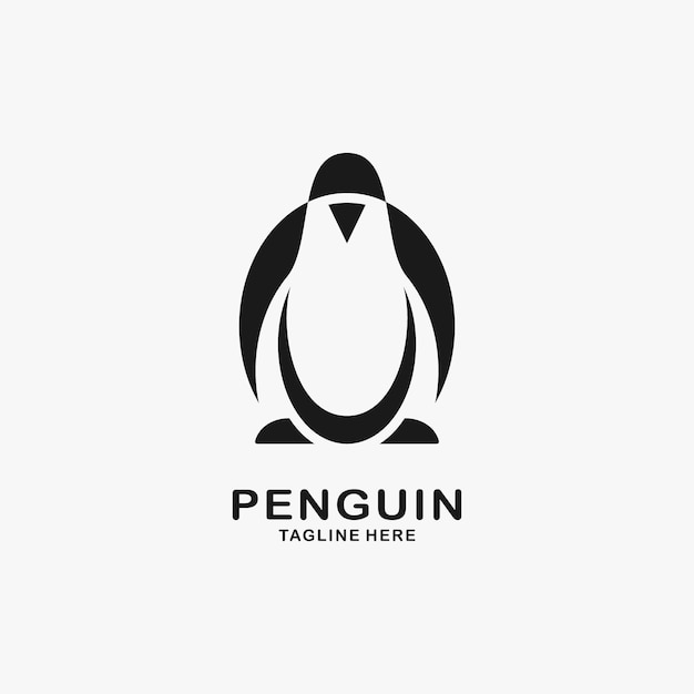 Vector penguin logo design illustration