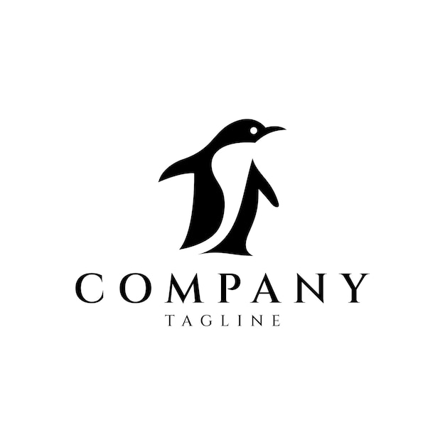 Illustrazione vettoriale di design del logo del pinguino