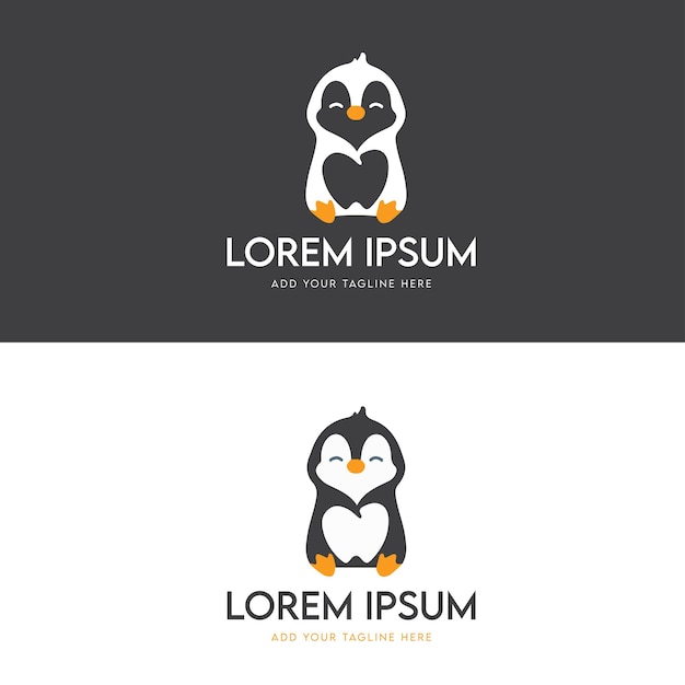 Penguin logo design vector template