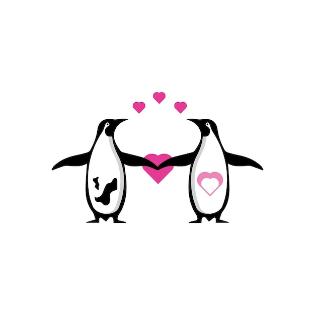 ペンギンのロゴのテンプレートデザイン
