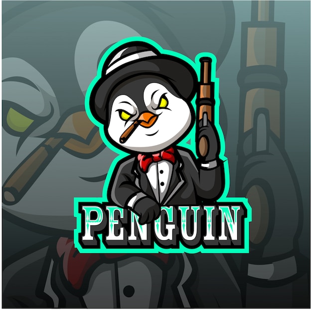 Penguin mascot esport logo