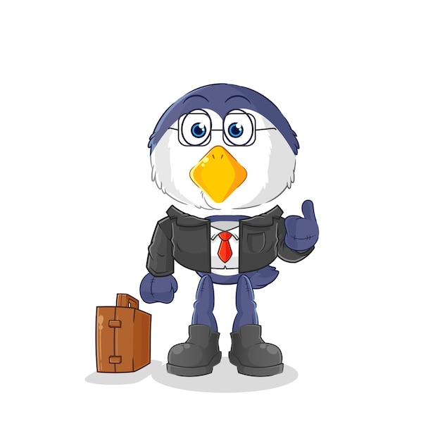 Vector penguin office worker mascot cartoon vector