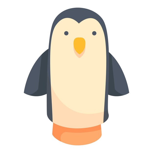 Vector penguin puppet toy icon cartoon vector doll show