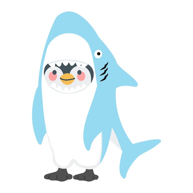 penguin in shark animal costume