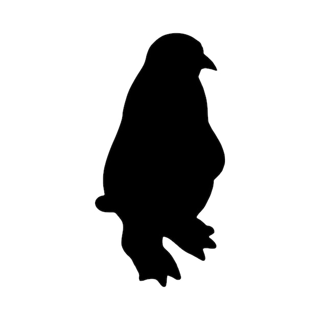 Collezione di set di silhouette pinguino isolato nero su sfondo bianco illustrazione vettoriale