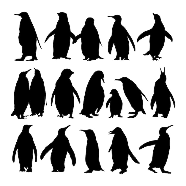 penguin silhouette vector illustration