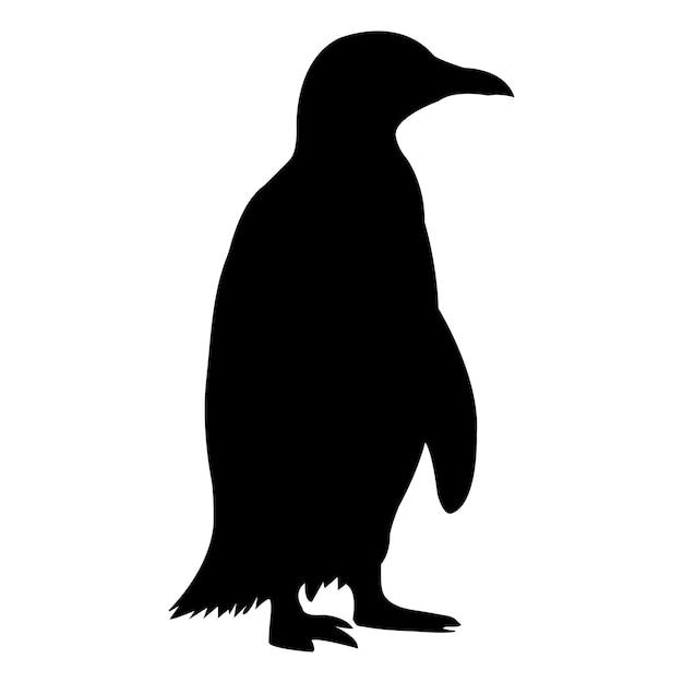 Силуэт пингвина на белом фоне