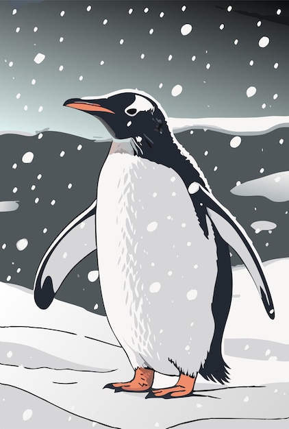 penguin in the snow