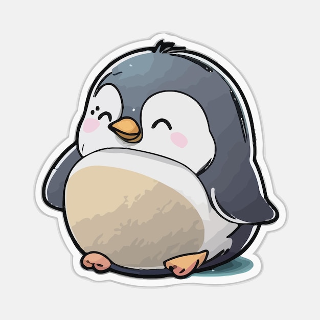 Premium Vector | Penguin sticker illustration